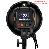 Phottix Indra 360 TTL Studioblitz Set inkl. Akku Pack und eingebauter Odin Empfänger