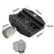 Grundplatte für Schnellwechselplatten zu Stativen und Kameras QR-70N Arca Swiss kompatibel