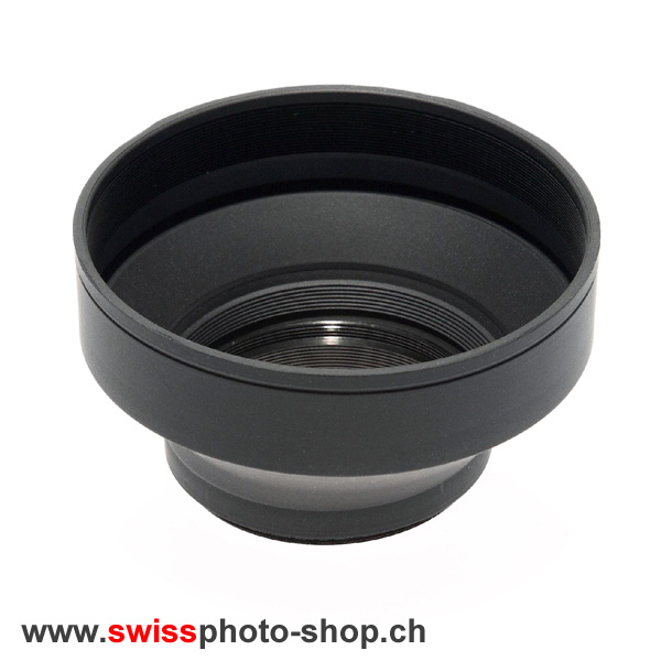 Gummi Gegenlichtblende 37mm, 3 Stufen verstellbar