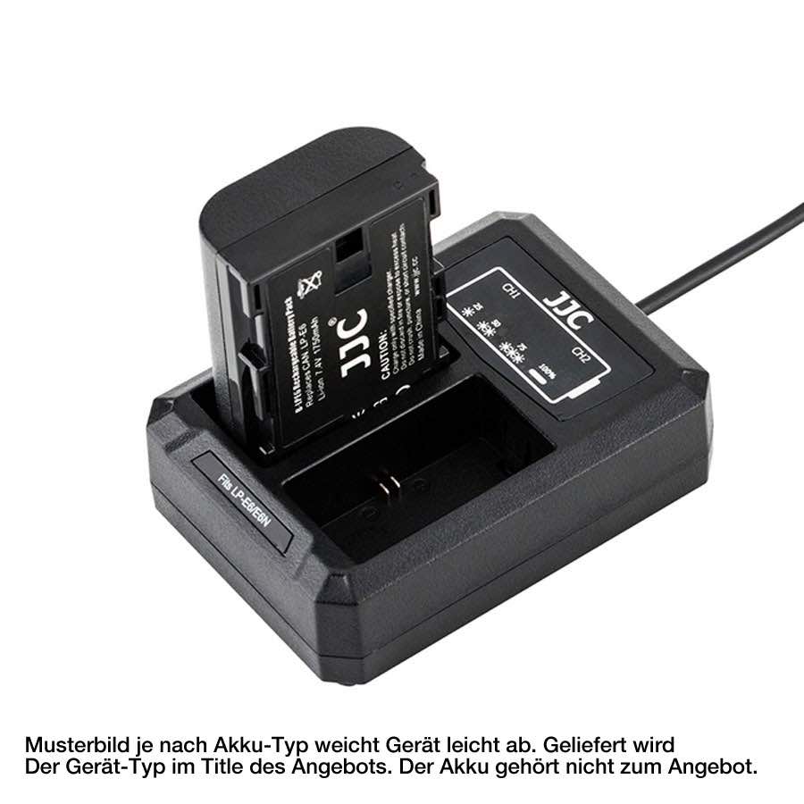JJC USB Akku Doppelladegerät für Canon LP-E6, LP-E6H