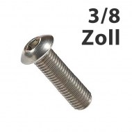 Rundkopfschraube 3/8 Zoll UNC Chromstahl A2 25mm